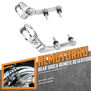 SU000602 HCmotorku Chrome Premium CNC Remote Reservoir Mounting Bracket for Harley Touring ‘14-Up