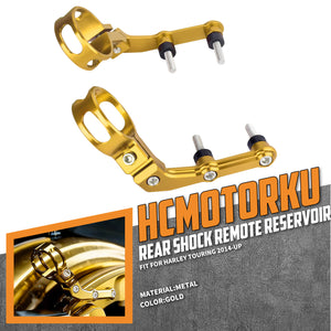 SU000604 HCmotorku Gold Premium CNC Remote Reservoir Mounting Bracket for Harley Touring ‘14-Up