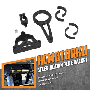 SU000701 HCmotorku Steering Damper Bracket Kit For Harley Touring Road Glide '15-Up