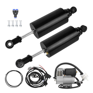 SU000901 HCmotorku Adjustable Air Ride Suspension & Compressor Kit for Harley V-Rod '07-'17