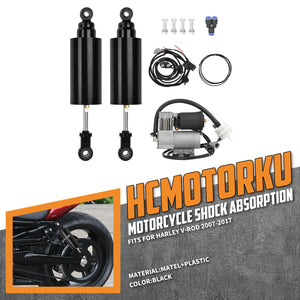 SU000901 HCmotorku Adjustable Air Ride Suspension & Compressor Kit for Harley V-Rod '07-'17