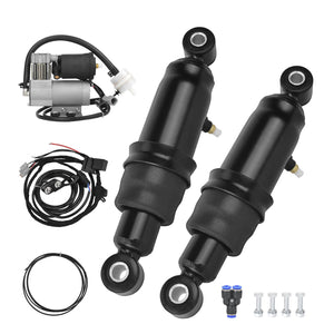 SU000902 HCmotorku Black Air Ride Suspension System for Harley Touring '90-'24 Dyna '91-'17
