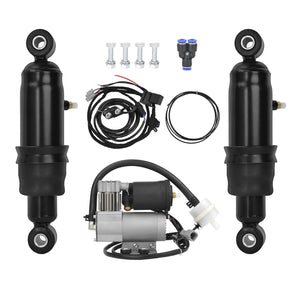 SU000902 HCmotorku Black Air Ride Suspension System for Harley Touring '90-'24 Dyna '91-'17