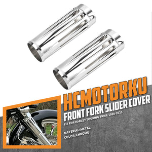 SU001002 HCmotorku Front Fork Slider Covers Fit For Harley Touring Trike '80-'23