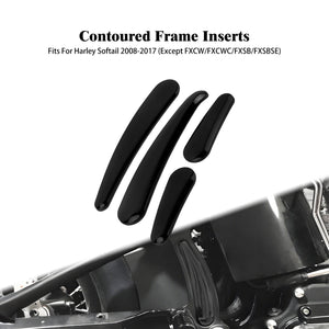 TH004802 HCmotorku Curved Swingarm Frame Inserts Set For Harley Softail FL FLS