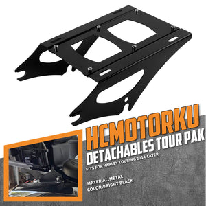 TH030803 HCmotorku-Black Tourpack Luggage Rack for Harley Touring Road King