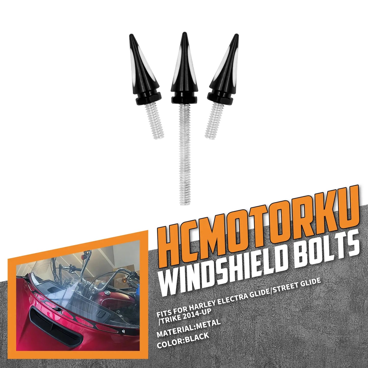 Impaler Spike Windshield Bolts Windscreen Trim Screws For Harley Electra Street Glide 2014-2023 | HCmotorku