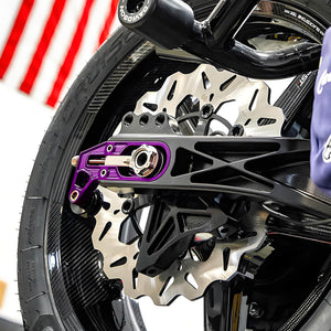 TR0004 hcmotorku CNC Rear Axle Adjusters for Harley Touring 2009-up - purple