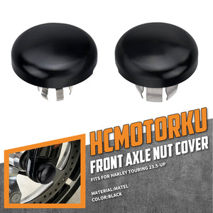 WH000101_HCmotorku_CNC Billet Aluminum Front Axle Nut Covers Axle Caps For Harley Touring ‘23-Up