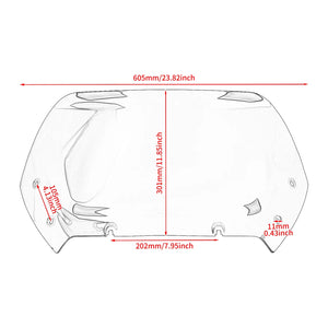 WI003901 hcmotorku Motorcycle 10" Windshield Black For Harley CVO Road Glide 2024 - size