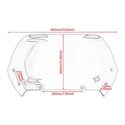 WI003901 hcmotorku Motorcycle 10" Windshield Black For Harley CVO Road Glide 2024 - size