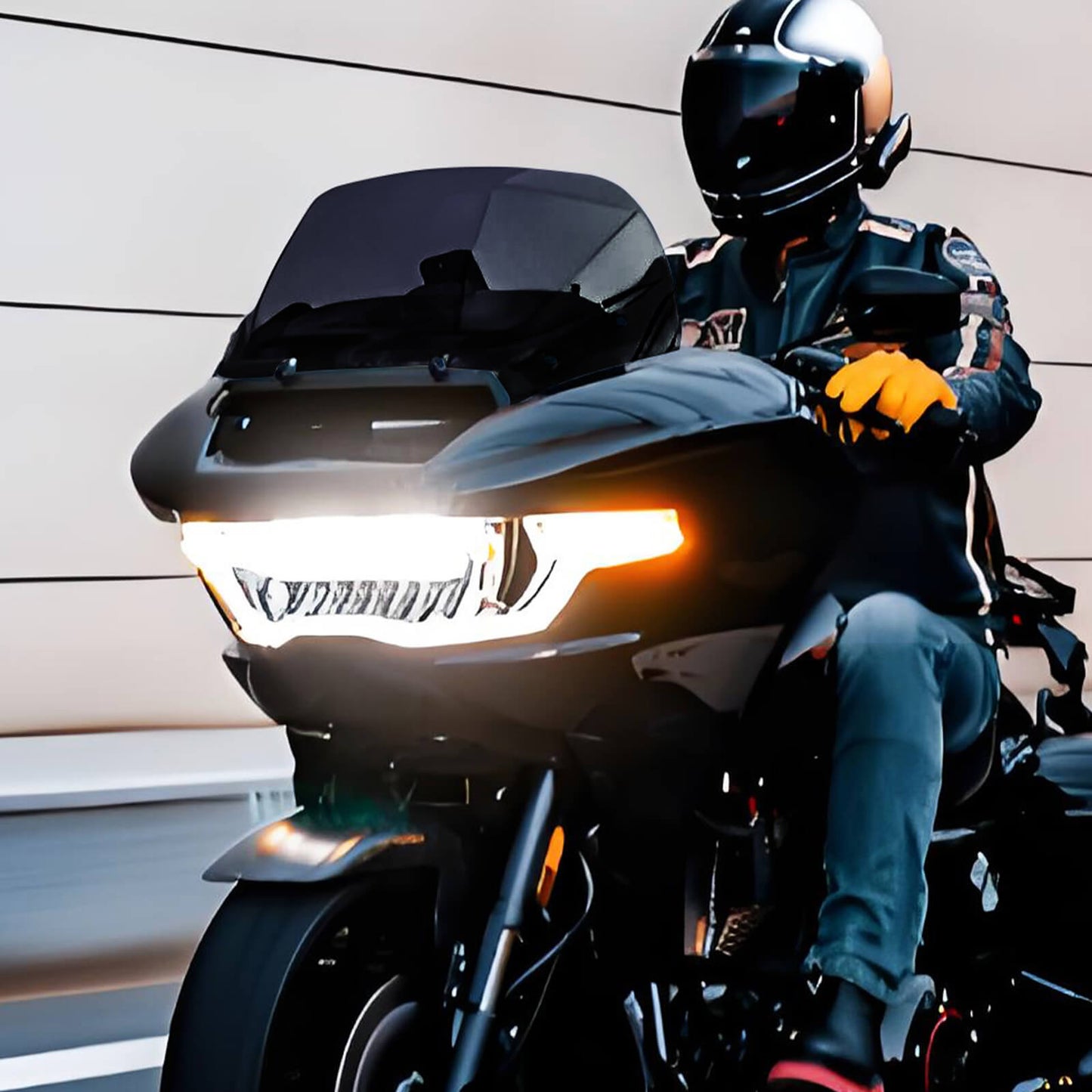 WI003901 hcmotorku Motorcycle 10" Windshield Black For Harley Road Glide 2024