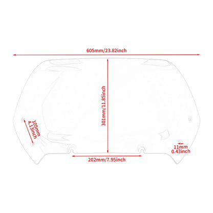 WI003902 hcmotorku 10" Windshield Clear For Harley touring Road Glide 2025 - size