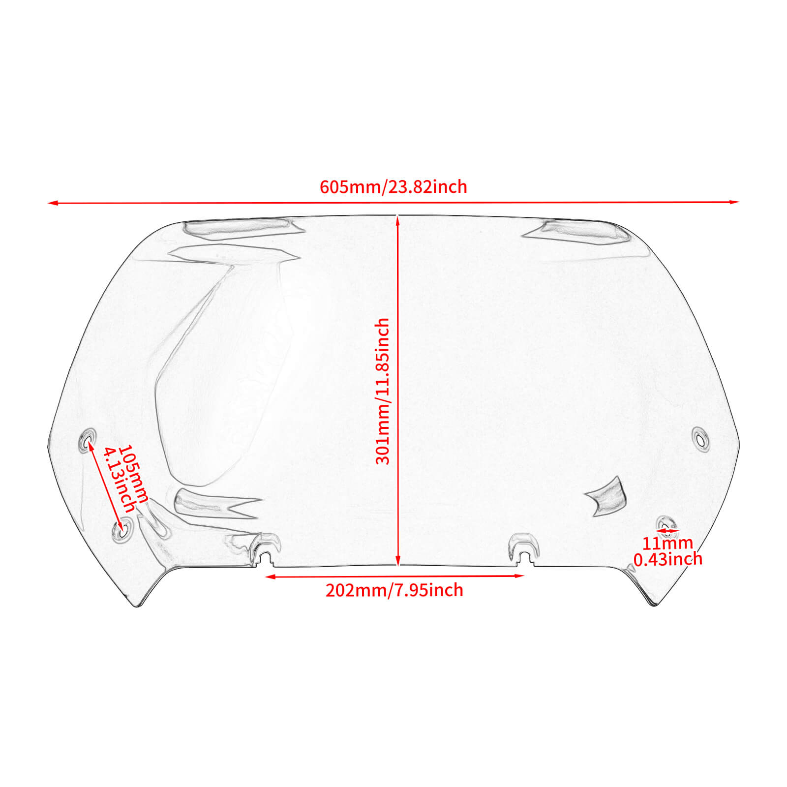 WI003903 hcmotorku harley road glide windshield​ blue - size