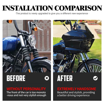 WI004103 HCmotorku Motorcycle Outer Fairing 8” Windshield For Harley Dyna '06-'17 Street Bob Fat Bob