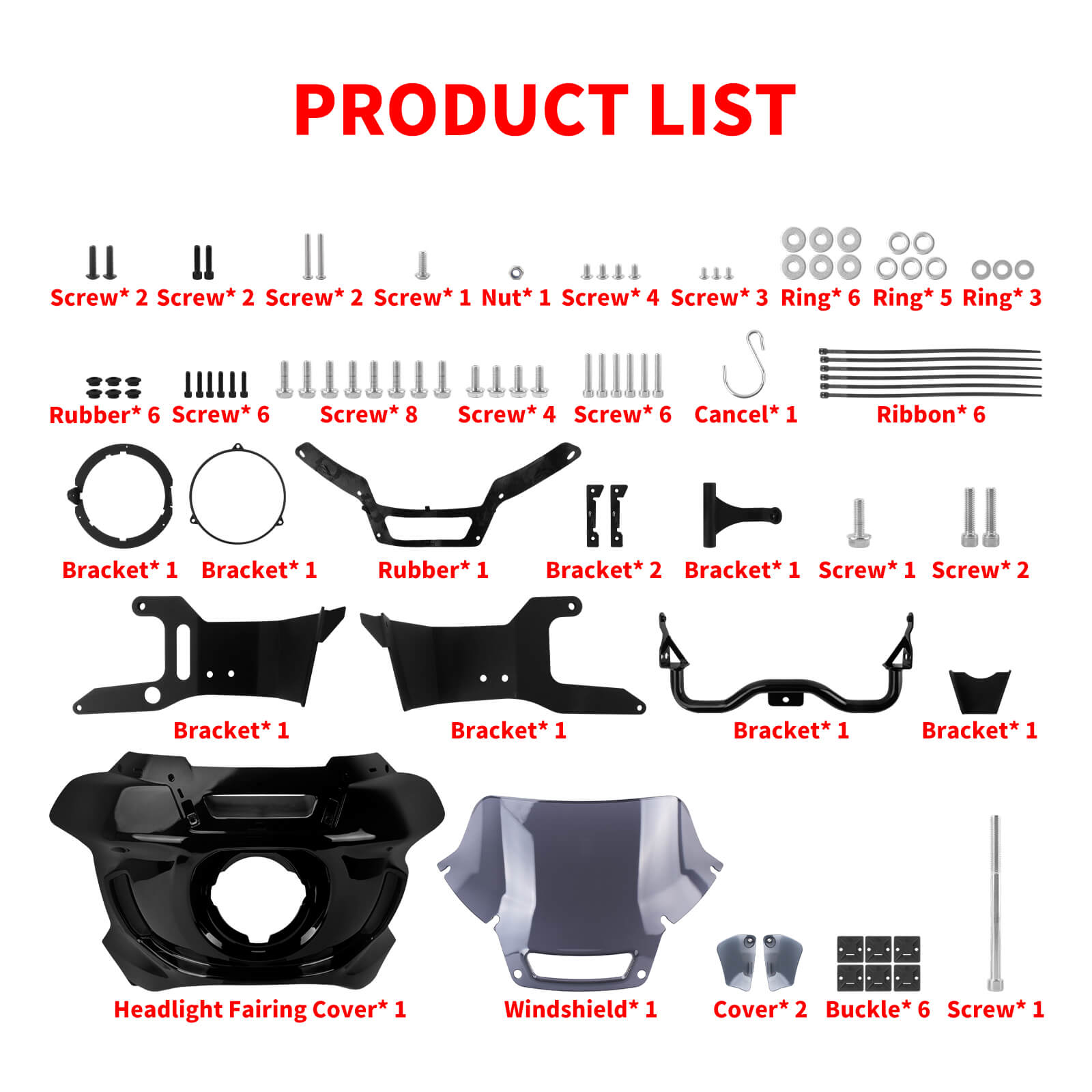 WI004103 HCmotorku Motorcycle Outer Fairing 8” Windshield For Harley Dyna '06-'17 Street Bob Fat Bob Product List