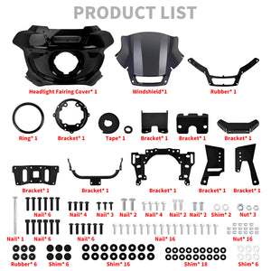 WI004104 HCmotorku Front Fairing with Tinted Windshield For Harley Softail '18-up product list