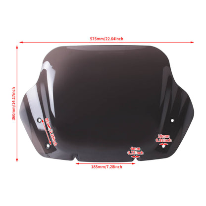 WI004301_HCmotorku_Black 14” Windshield Windscreen for Harley Touring Street Glide ’24-Up CVO Street Glide ‘23-Up Size