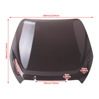 WI004401_HCmotorku_Black 12” Windshield Windscreen for Harley Touring Road Glide ’24-Up  CVO Road Glide ‘23-Up CVO Road Glide ST ‘24-Up Size