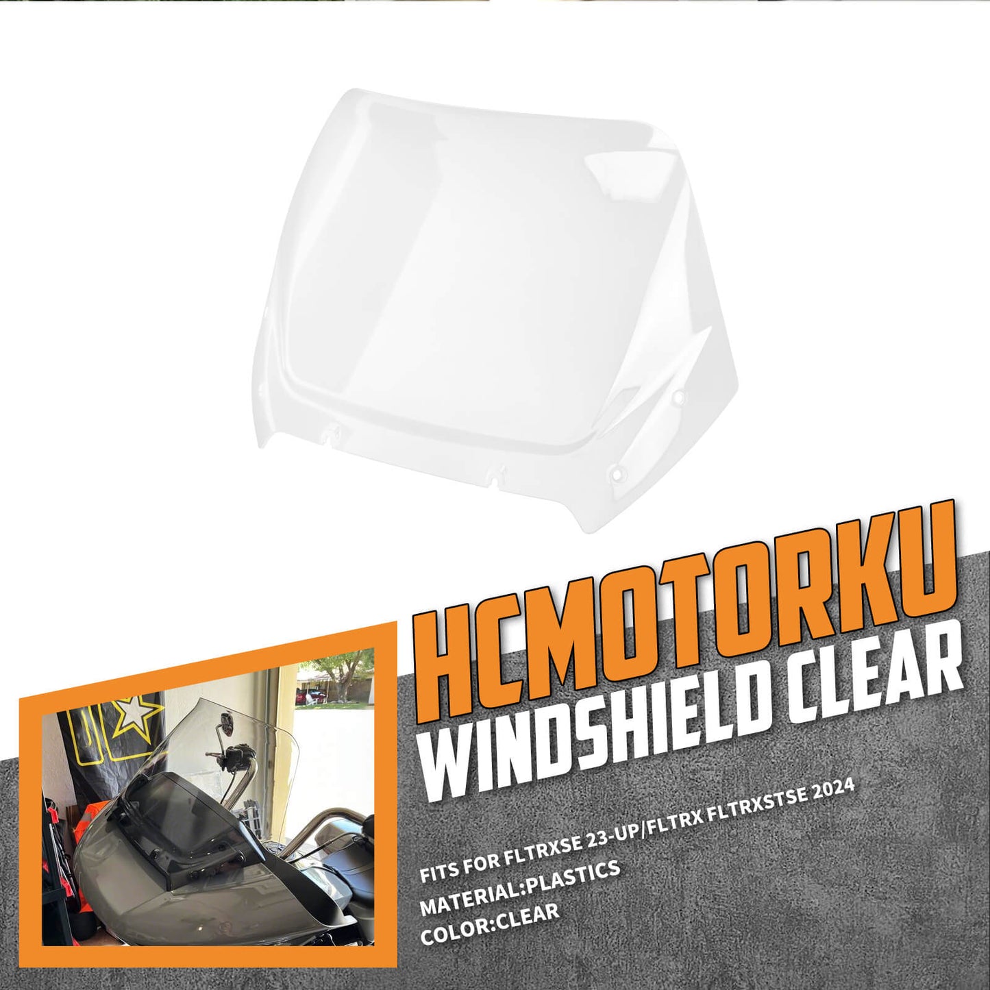 WI004402_HCmotorku_Lucency 12” Windshield Windscreen for Harley Touring Road Glide ’24-Up  CVO Road Glide ‘23-Up CVO Road Glide ST ‘24-Up