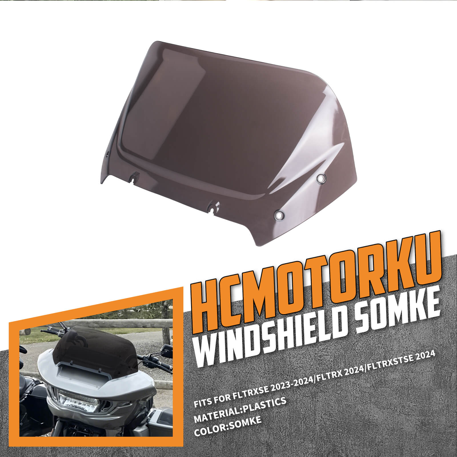 WI004501_HCmotorku_Black 10” Windshield Windscreen for Harley Touring Road Glide ’24-Up  CVO Road Glide ‘23-Up CVO Road Glide ST ‘24-Up Installation