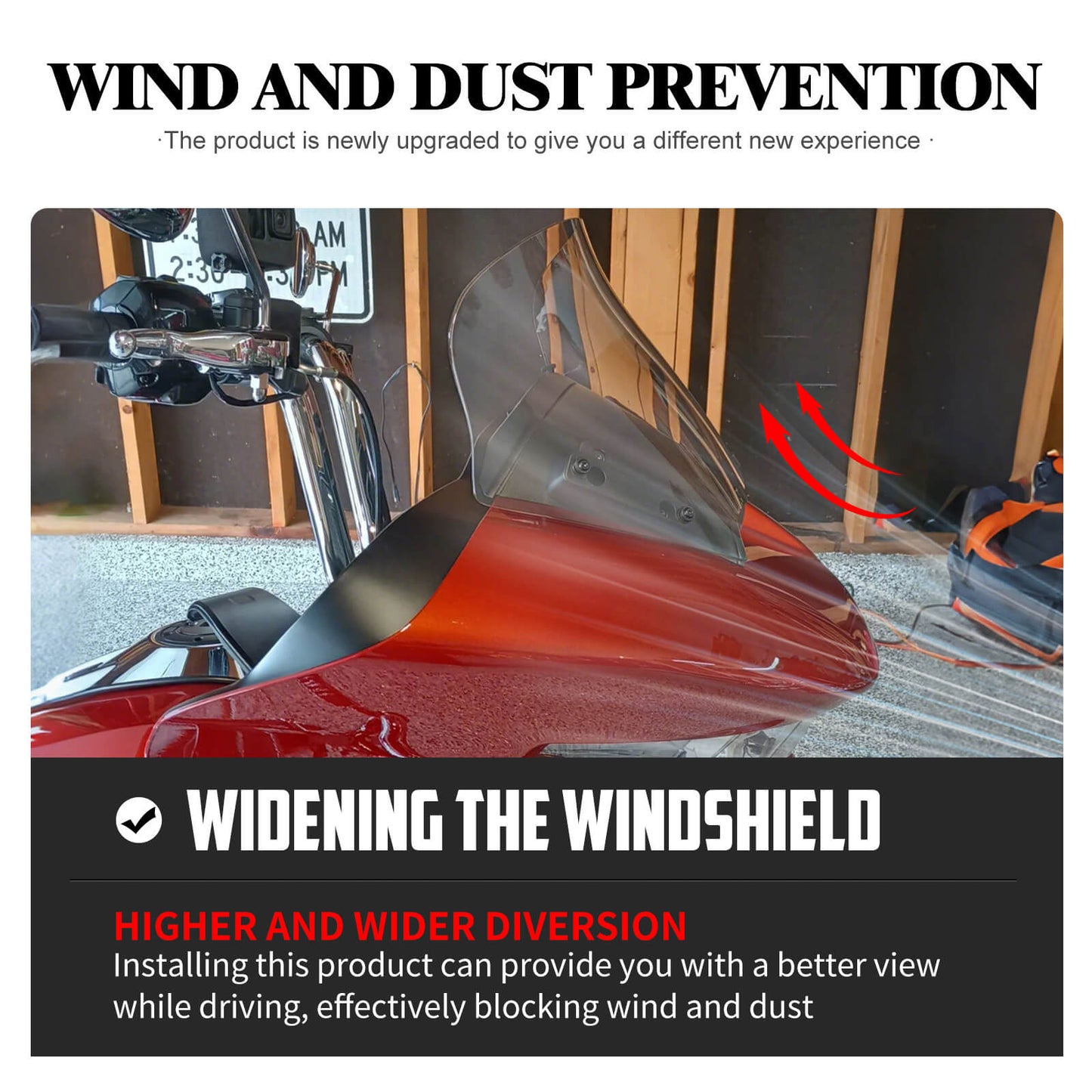 WI004502_HCmotorku_Lucency 10” Windshield Windscreen for Harley Touring Road Glide ’24-Up  CVO Road Glide ‘23-Up CVO Road Glide ST ‘24-Up