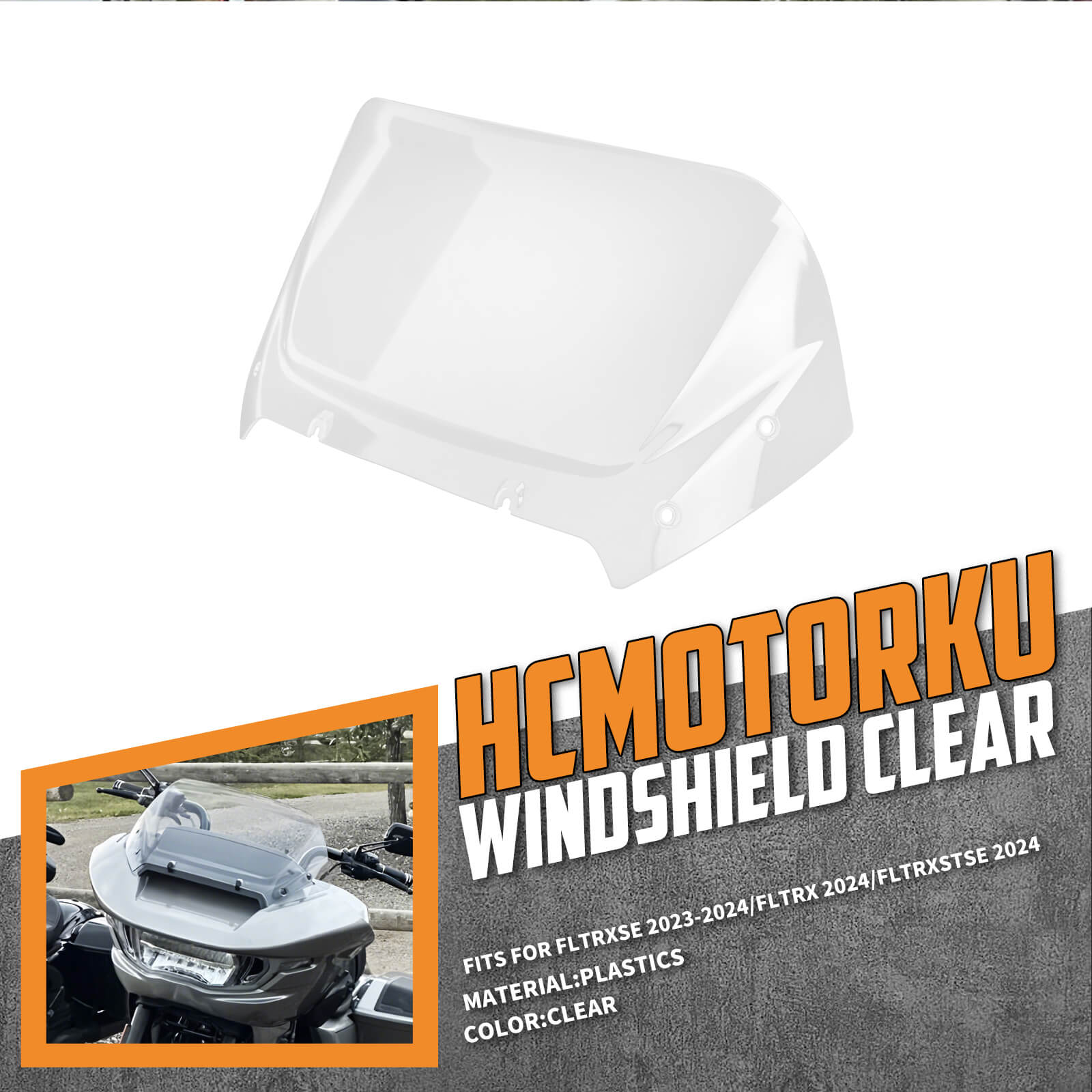 WI004502_HCmotorku_Lucency 10” Windshield Windscreen for Harley Touring Road Glide ’24-Up  CVO Road Glide ‘23-Up CVO Road Glide ST ‘24-Up