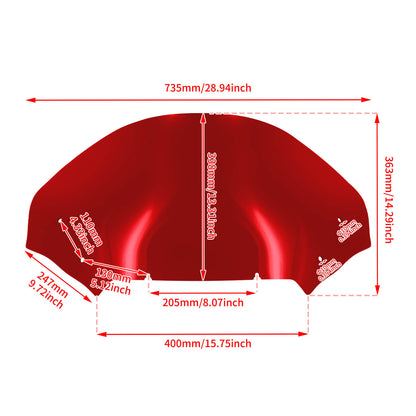Upper Fairing Windshield Red For Harley Touring Road Glide 2023.5-2025 | HCmotorku