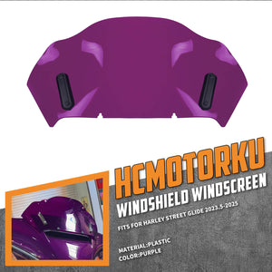 WI005405 HCmotorku Purple Motorcycle 10.55” Windshield Windscreen for Harley Street Glide FLHX 24’-25’ FLHXU 2025 CVO Street Glide FLHXRXSE 2023-2025 Install