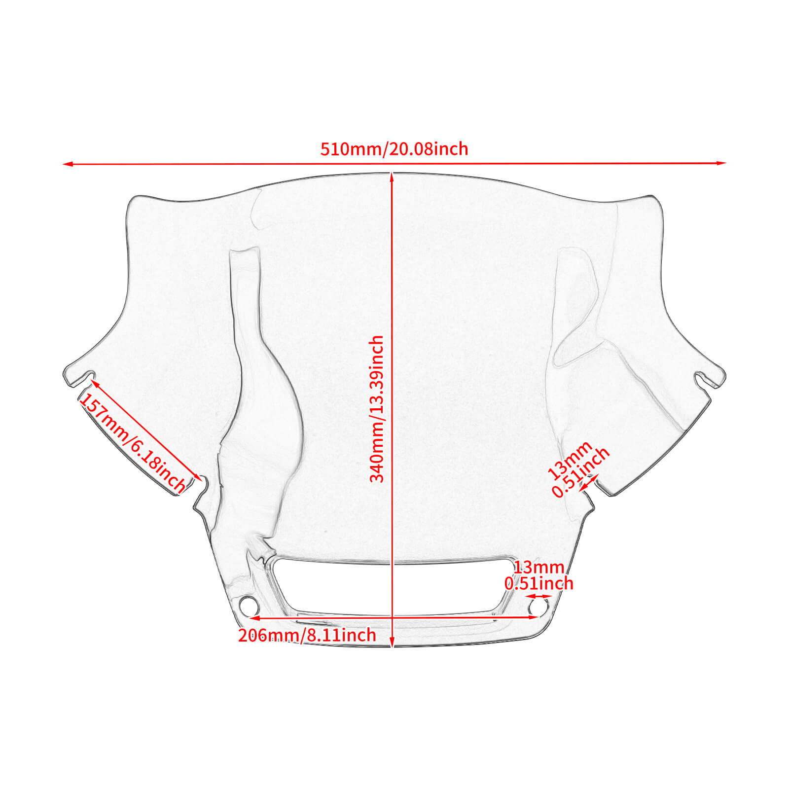 WI005503 hcmotoku yellow performance 8.5" winshield for harley low rider st 2025 - size