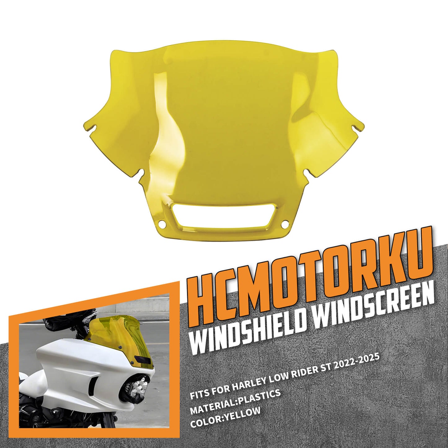 WI005503 hcmotoku yellow performance winshield for harley low rider st 2024