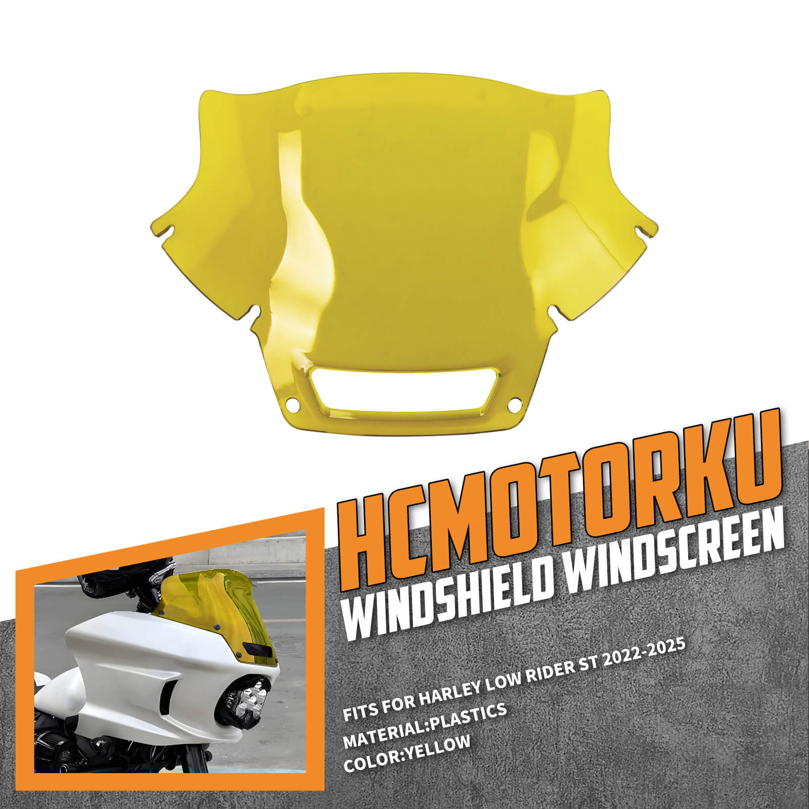WI005503 hcmotoku yellow performance winshield for harley low rider st 2024