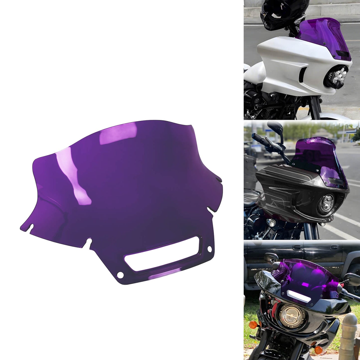 WI005504 hcmotorku 8.5" Performance Purple Windshield for Harley Low Rider ST