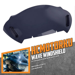 WI006001 hcmotorku 10" Front Fairing Wave Windscreen For 2024 Harley Road Glide