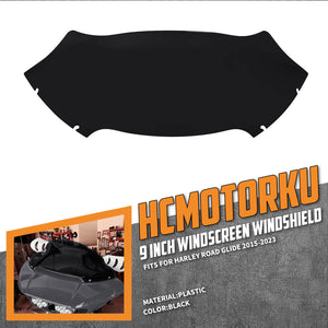 WI006201_HCmotorku_High-Impact Plastic Windshield Windscreen For 2015-2023 Harley Touring Road Glide Black