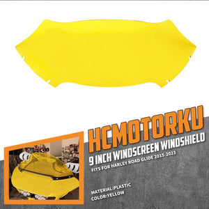 WI006203_HCmotorku_High-Impact Plastic Windshield Windscreen For 2015-2023 Harley Touring Road Glide Yellow