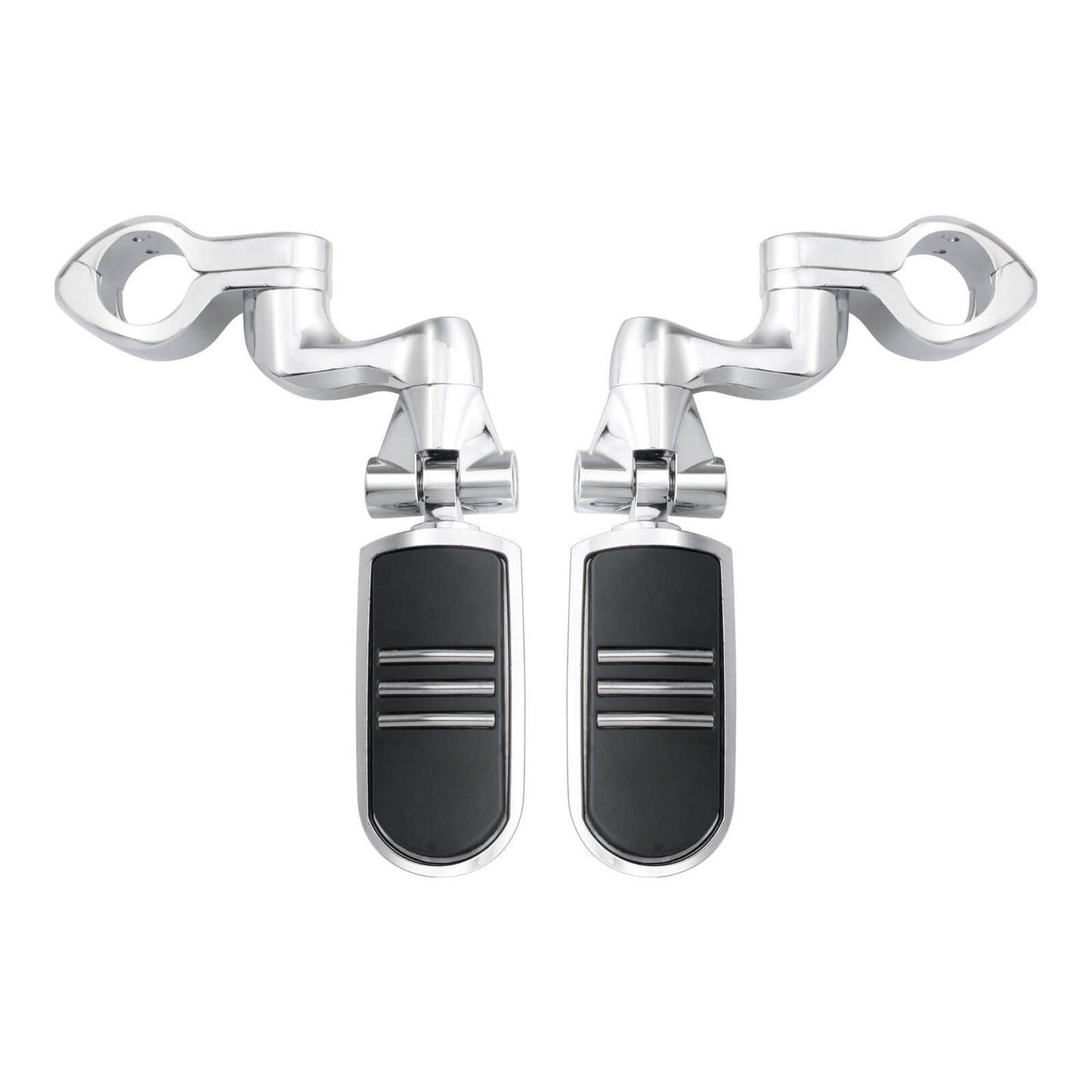 ZH000068 HCmotorku Universal Heavy Duty 1-1/4” Chrome Highway Pegs & Support Mount Fits Harley