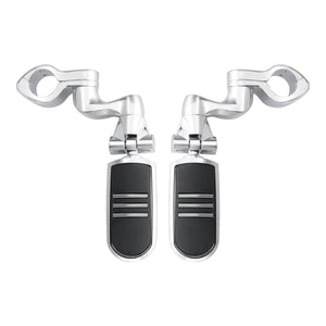 ZH000068 HCmotorku Universal Heavy Duty 1-1/4” Chrome Highway Pegs & Support Mount Fits Harley