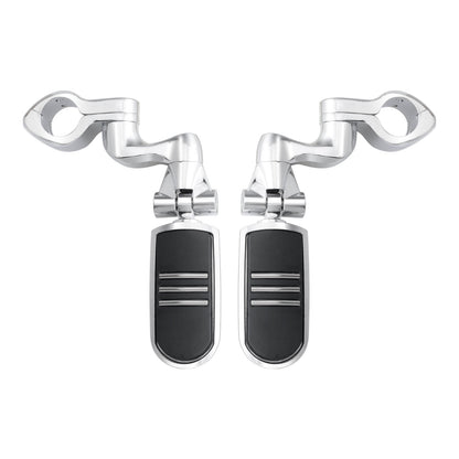 ZH000068 HCmotorku Universal Heavy Duty 1-1/4” Chrome Highway Pegs & Support Mount Fits Harley