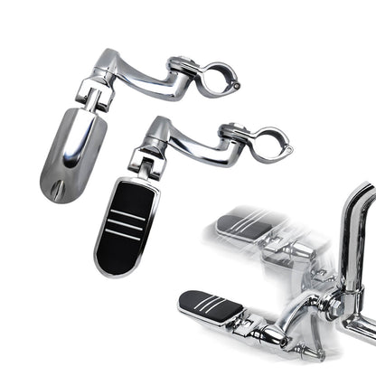 ZH000068 HCmotorku Universal Heavy Duty 1-1/4” Chrome Highway Pegs & Support Mount Fits Harley