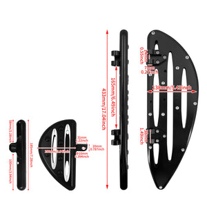 ZH000121 HCmotorku_ CNC Black Footboards Set Front Rear Floorboards for Harley Softail Touring Size
