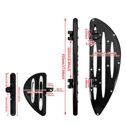 ZH000121 HCmotorku_ CNC Black Footboards Set Front Rear Floorboards for Harley Softail Touring Size