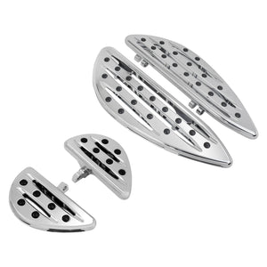 ZH000251_HCmotorku_ Chrome Floorboards Set Rider Passenger Footboards Footpegs for Harley Softail Touring