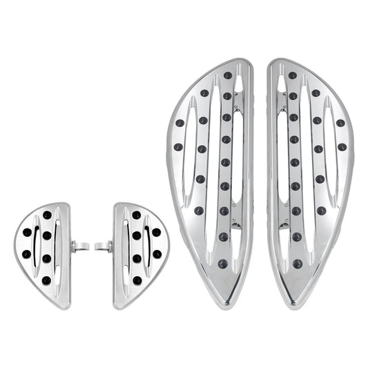 ZH000251_HCmotorku_ Chrome Floorboards Set Rider Passenger Footboards Footpegs for Harley Softail Touring