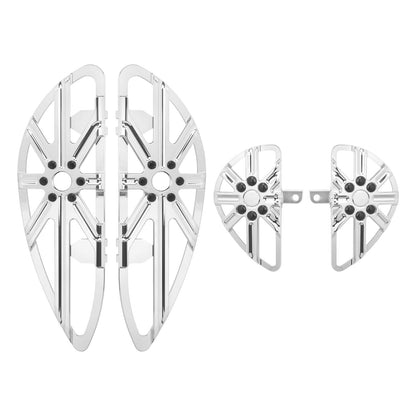 ZH000862_HCmotorku_Chrome Front and Rear Footboards Floorboards Set for Harley Softail