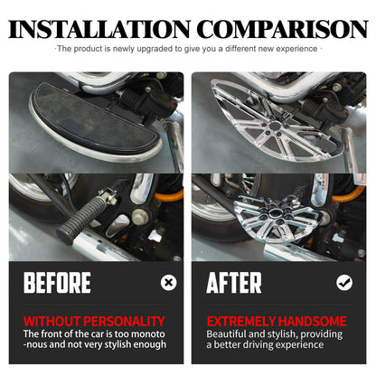 ZH000862_HCmotorku_Chrome Front and Rear Footboards Floorboards Set for Harley Softail