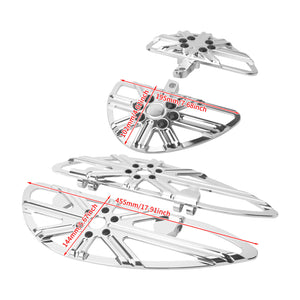 ZH000862_HCmotorku_Chrome Front and Rear Footboards Floorboards Set for Harley Softail Size