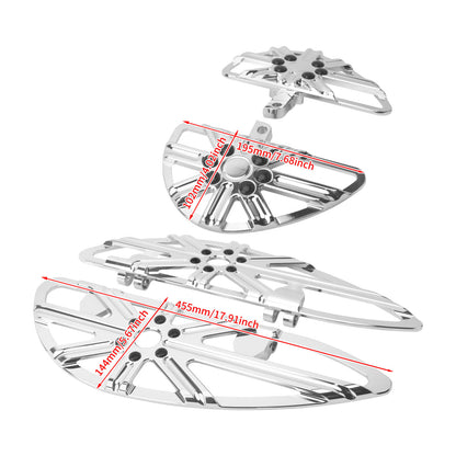 ZH000862_HCmotorku_Chrome Front and Rear Footboards Floorboards Set for Harley Softail Size
