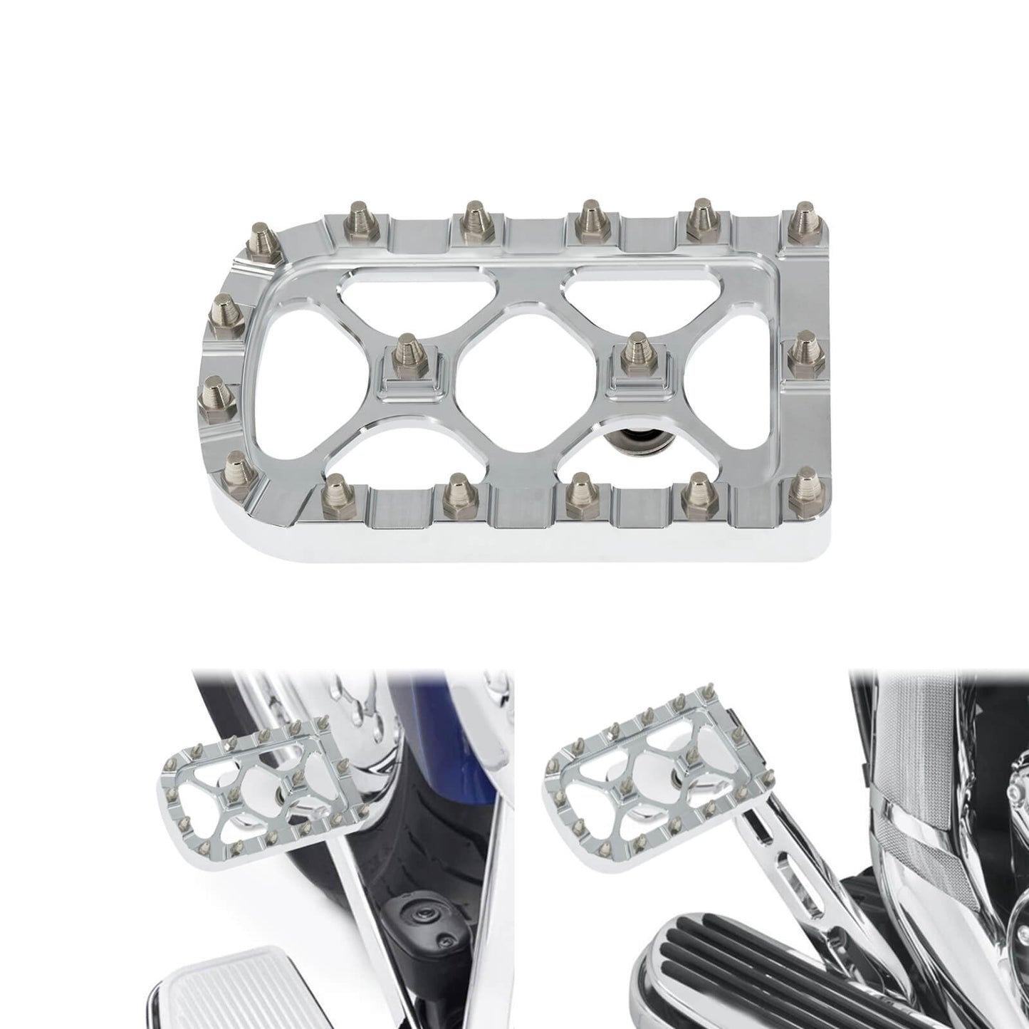 ZH001022 HCmotorku Mx Style Shift linkage Floorboards Brake Pedal Cover Kit Chrome Fit For Harley Touring Softail