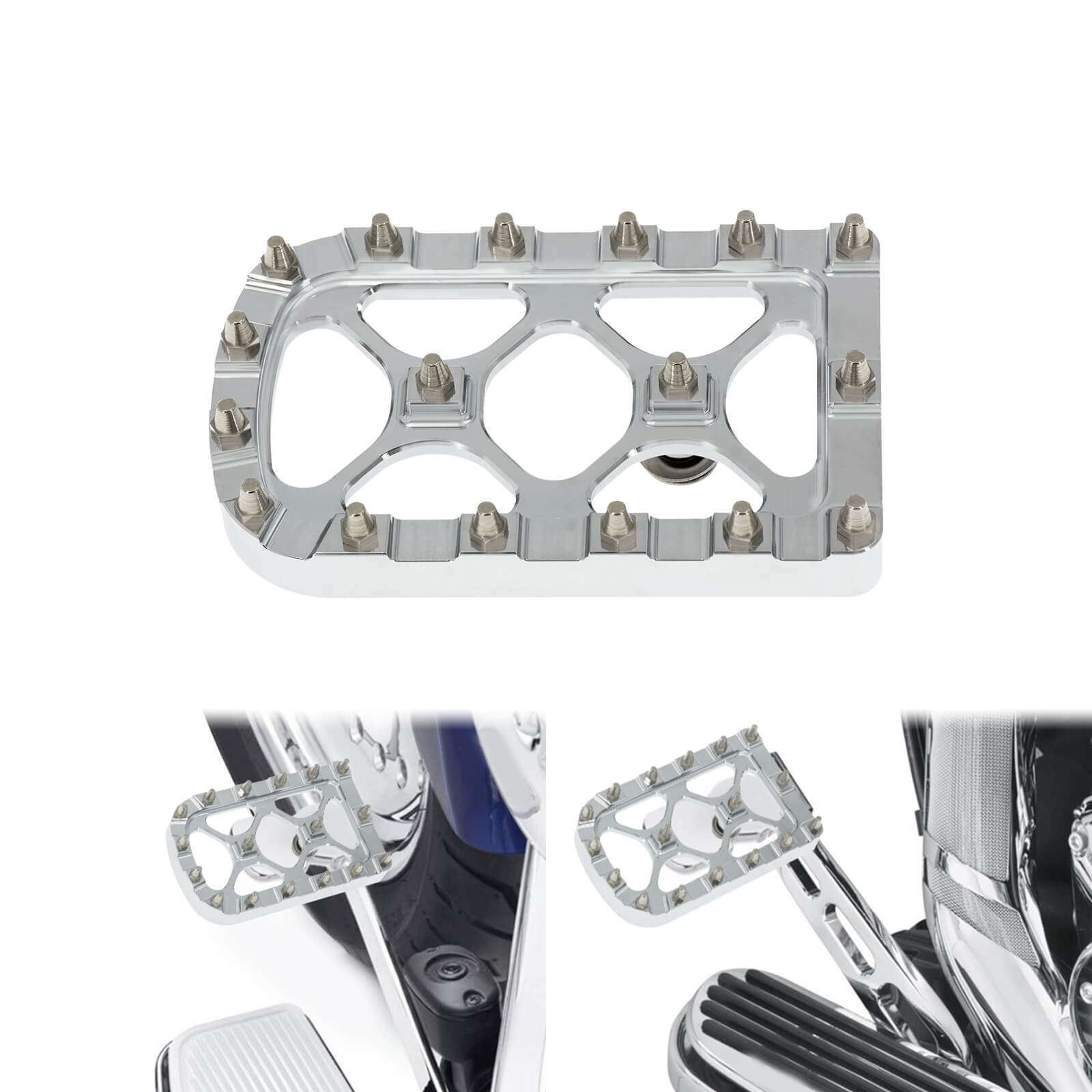 ZH001022 HCmotorku Mx Style Shift linkage Floorboards Brake Pedal Cover Kit Chrome Fit For Harley Touring Softail